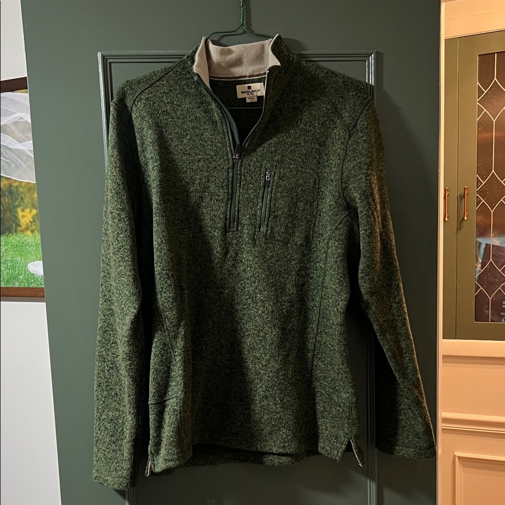 Woolrich Men's Olive Zip-Up Sweater